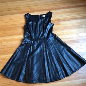 Fit and flare pleather dress